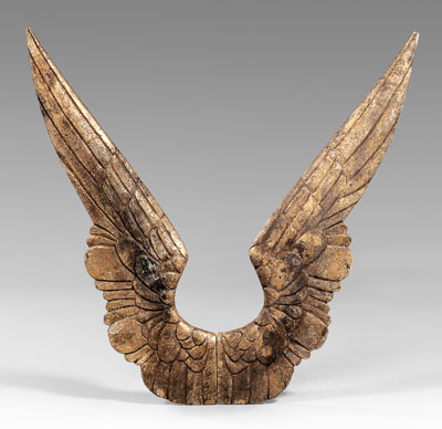 Pair carved and gilt angel's wings: