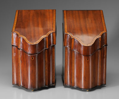 Pair Georgian knife box 117a81