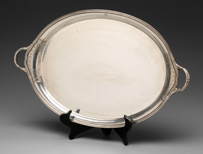 St. Dunstan sterling tray, two