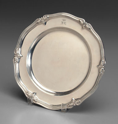 Russian silver plate, scroll and acanthus