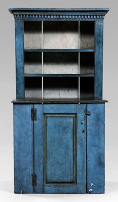 Blue painted step back cupboard  117add