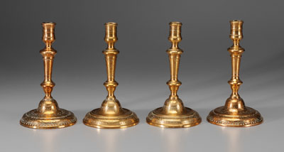 Two pairs French brass candl