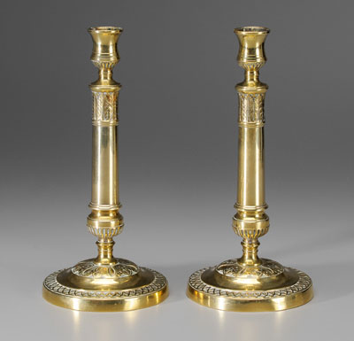 Pair French brass candl 117b06