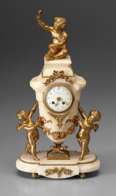 French marble clock with cupid 117b00