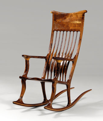 Hand-crafted rocking chair, figured