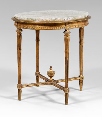 Louis XVI style gilt center table  117b23