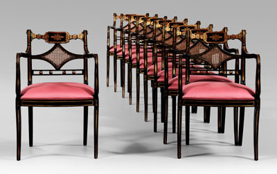 Set of ten Regency style armchairs  117b36