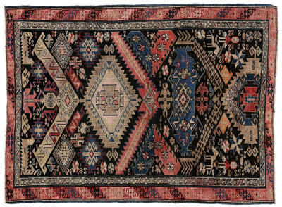 Caucasian rug, serrated diamonds