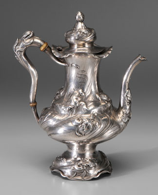 Art Nouveau sterling coffeepot,