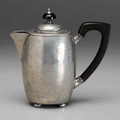 Liberty & Co. pewter teapot, hammered