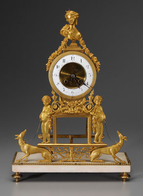 German neoclassical shelf clock, gilt