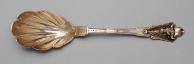 Bull head coin silver serving spoon  117b70