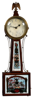 Federal style banjo clock, mahogany,
