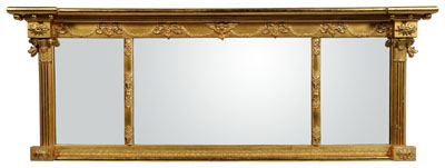 Federal gilt wood over mantle mirror  117b9d