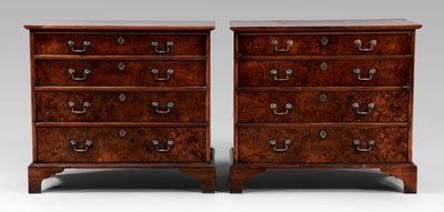 Pair Chippendale style burlwood