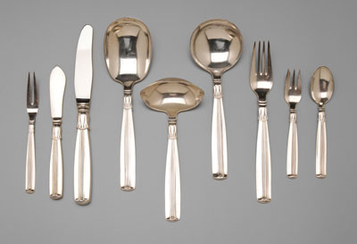 Set Danish silver flatware: 45 piec