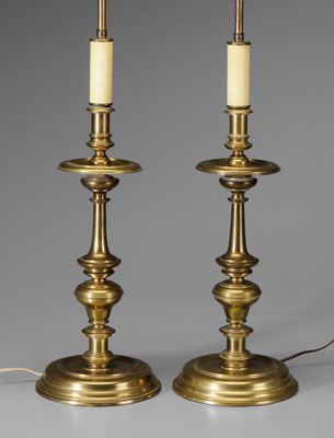 Pair brass candl