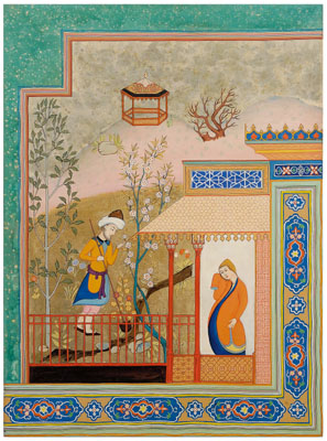 Persian style painting, young man