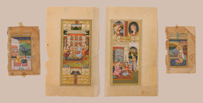Four Indian miniature paintings,