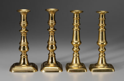 Two pairs brass candl