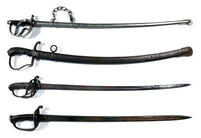 Four military swords British saber  117c2a
