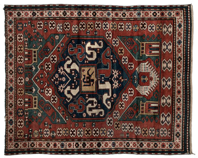 Kazak rug, central medallion with