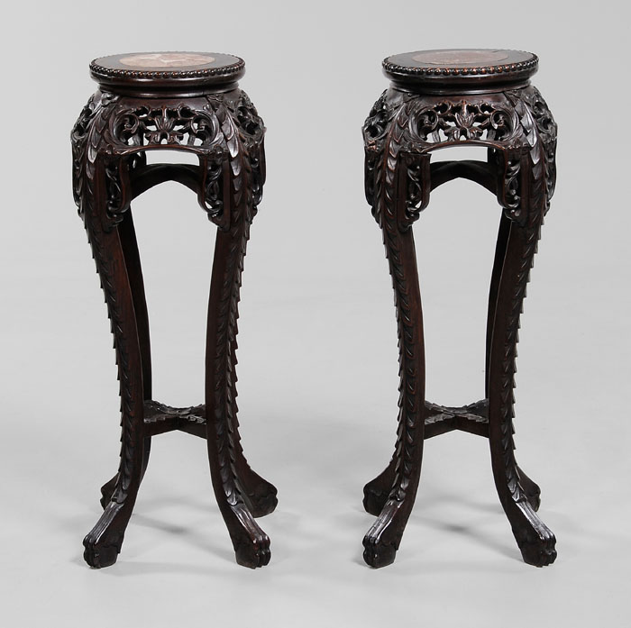 Pair Hardwood Stands Chinese late 117c53