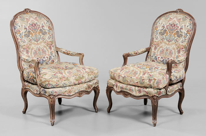 Pair Louis XV Style Bergeres 20th 117c82