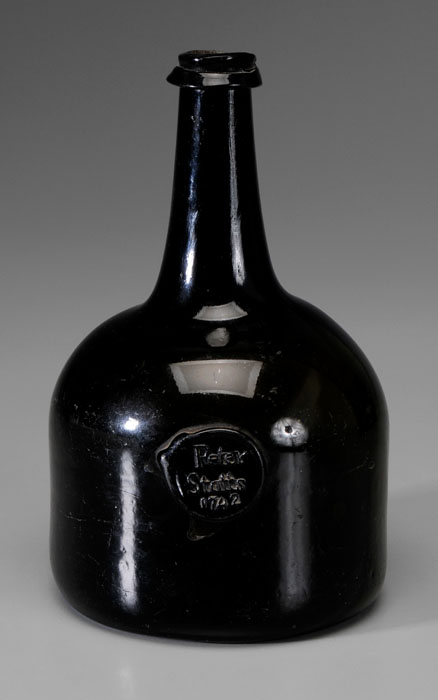 Bottle Dated 1742 dark olive glass  117c8f