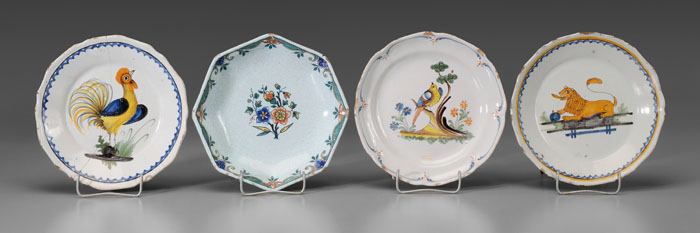 Four Faience Shallow Bowls probably