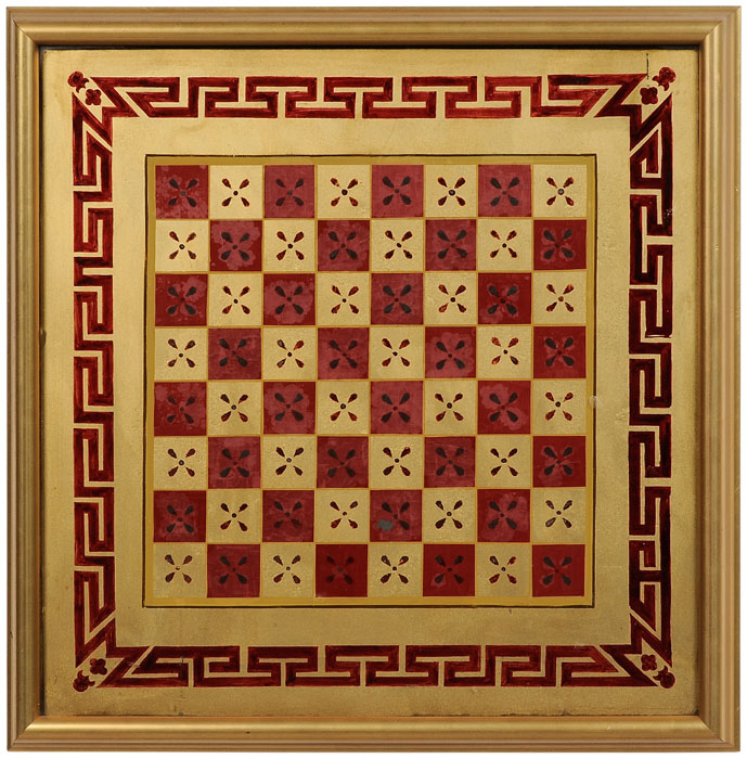 Reverse-Painted Game Board 19th