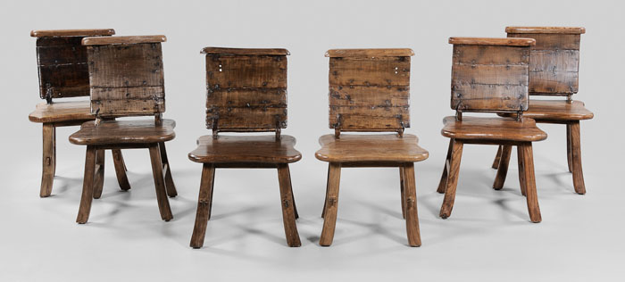 Set of Six Barrel-Back Dining Chairs