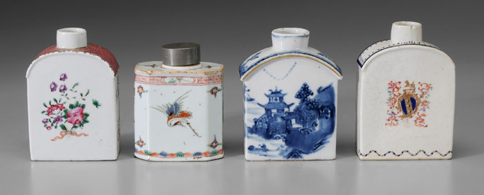 Four Export Porcelain Tea Caddies 117d72