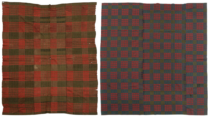Two Overshot Coverlets American, 19th
