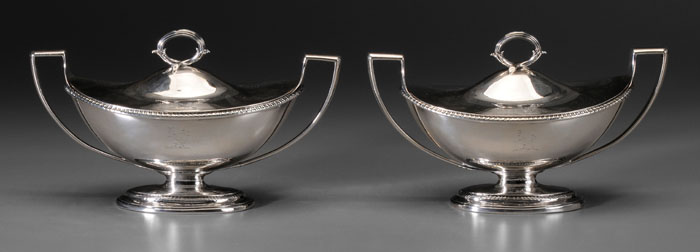 Pair Small Entrée Dishes urn form