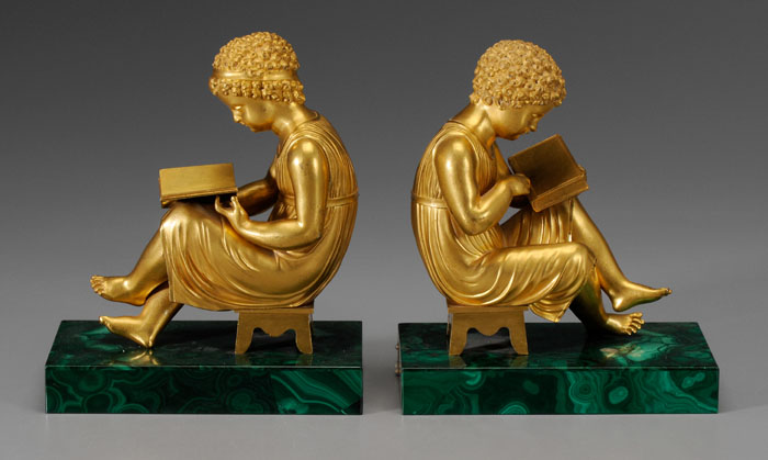 Pair Gilt Bronze Bookends 20th century,