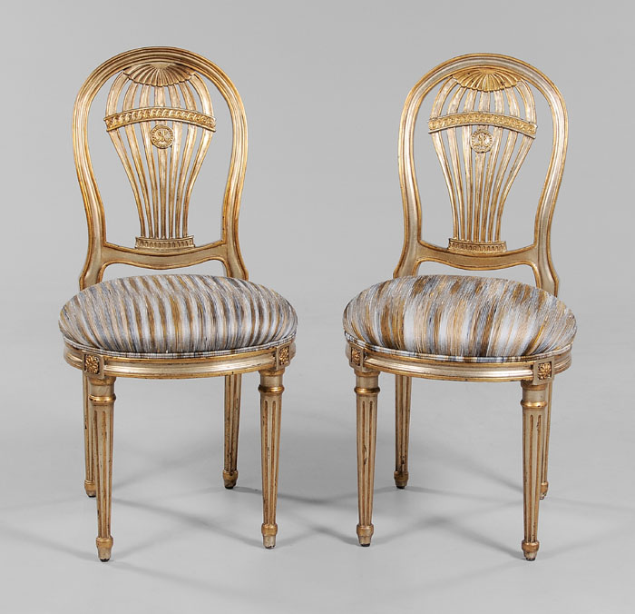 Pair Louis XVI Style Side Chairs 117dda