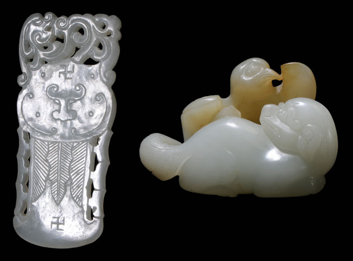 Two Pieces Jade Chinese, 19th century: