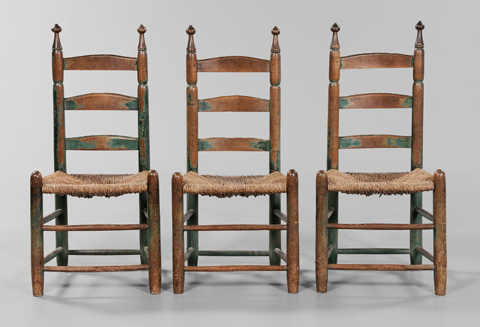 Set of Three Virginia Ladder-Back Chairs