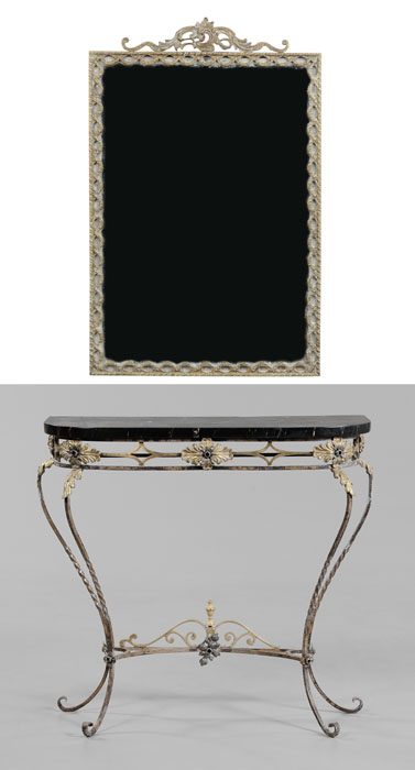 Wrought Iron and Brass Marble Top 117e59