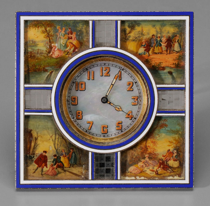 Clock, Silver Frame French, late 19th