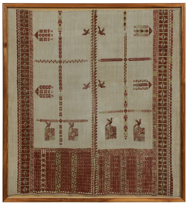 Embroidered Towel or Panel Greek,