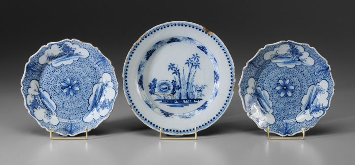 Three Delft Plates two with cusped 117e84