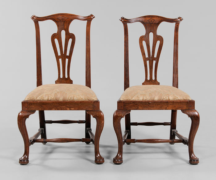 Pair Queen Anne Walnut Side Chairs 117e8e