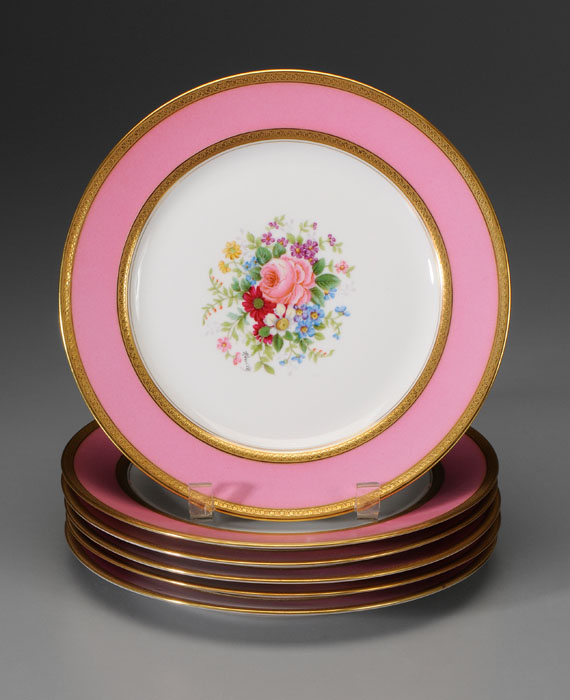 Six Porcelain Plates French, circa 1900,