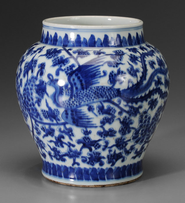 Blue and White Porcelain Jar Chinese,