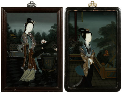 Reverse Paintings on Glass Chinese,