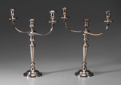 Pair Old Sheffield Plate Candelabra