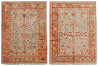 Near Pair Oushak Rugs Turkish  117f0f