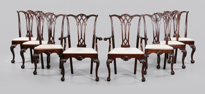 Set of Eight Chippendale Style Mahogany